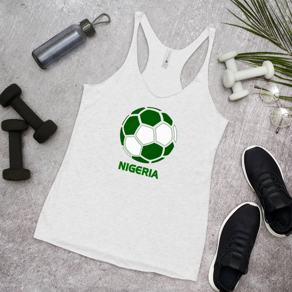 Nigeria National Soccer Team Football Pride Country Flag Women's Racerback Tank Top