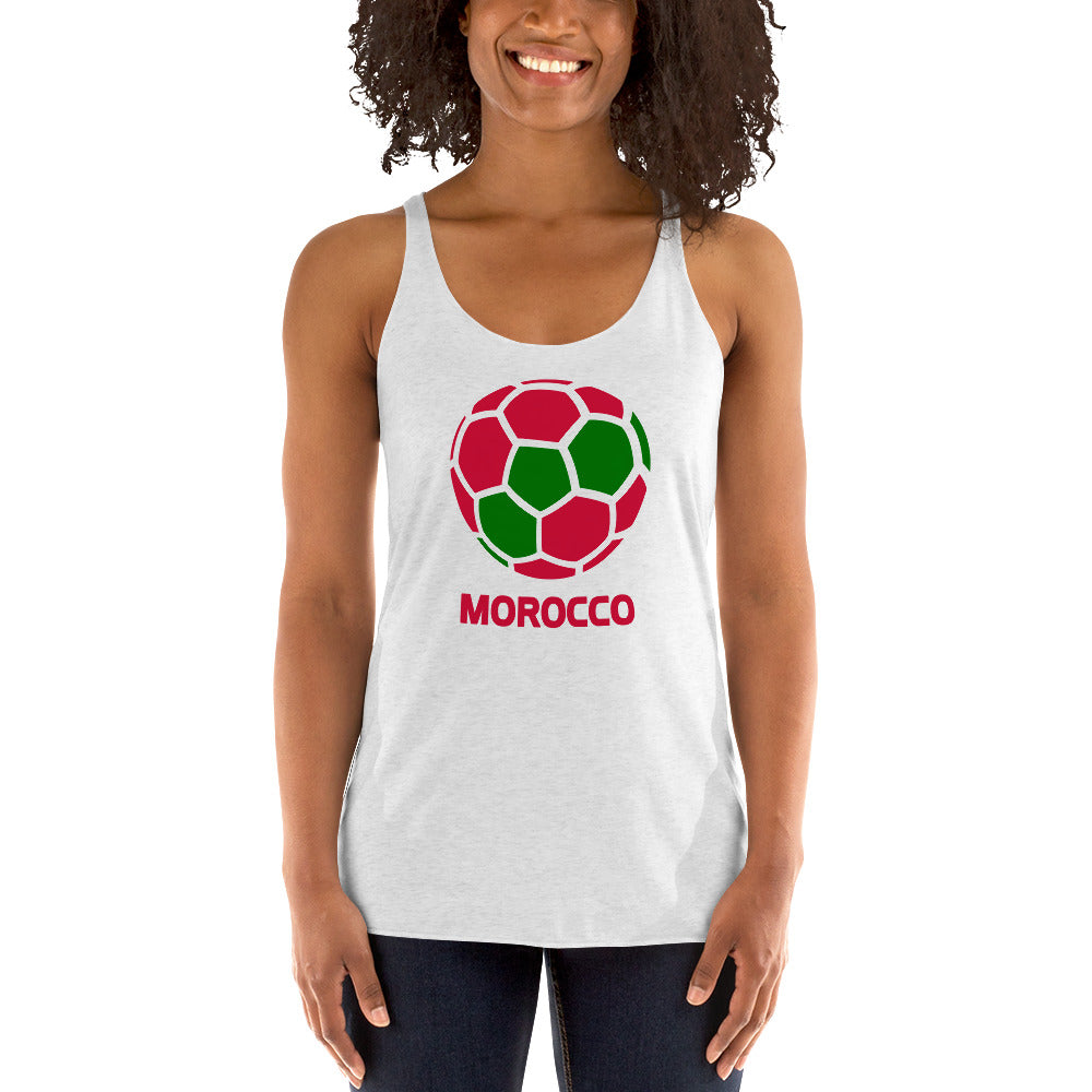 Morocco National Soccer Team Football Pride Country Flag Women's Racerback Tank Top