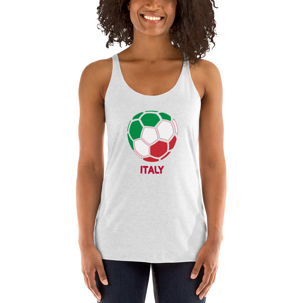 Italy National Soccer Team Football Pride Country Flag Women's Racerback Tank Top