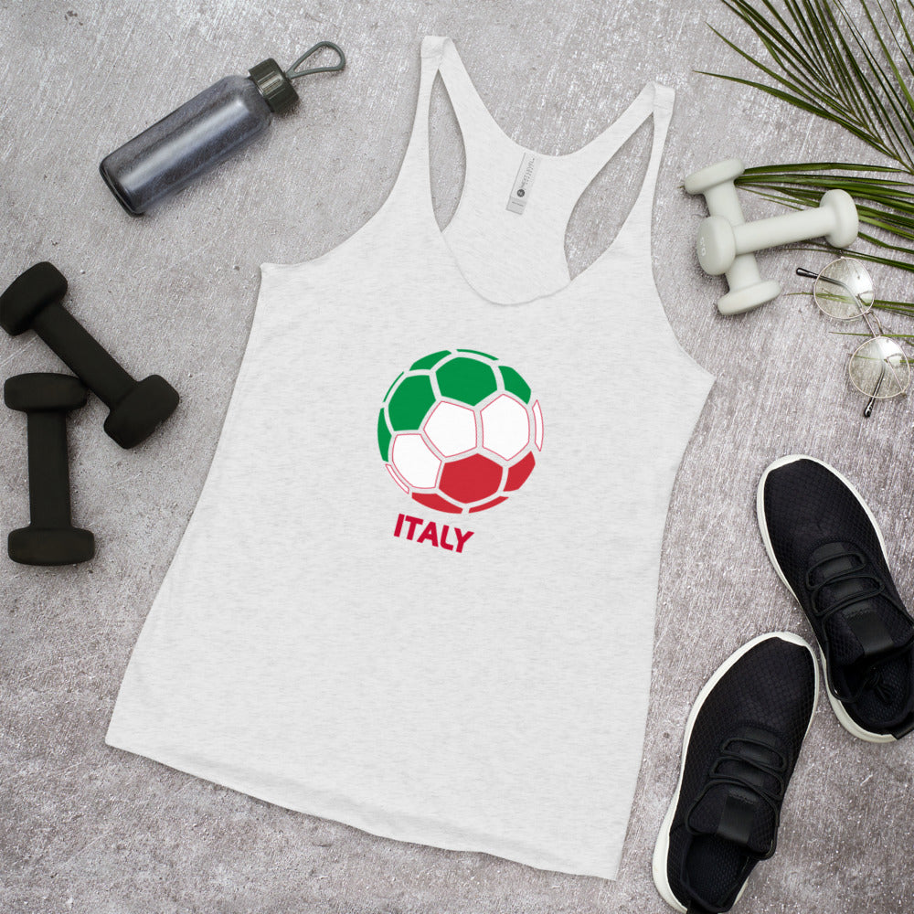 Italy National Soccer Team Football Pride Country Flag Women's Racerback Tank Top