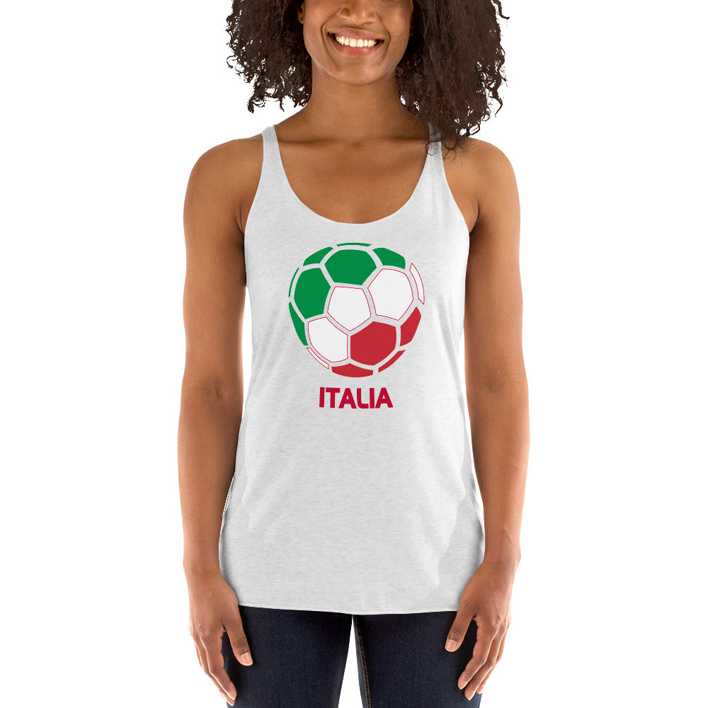 Italia National Soccer Team Football Pride Country Flag Women's Racerback Tank Top