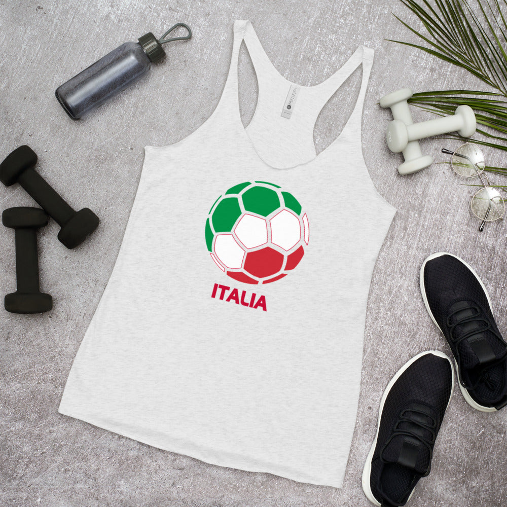 Italia National Soccer Team Football Pride Country Flag Women's Racerback Tank Top