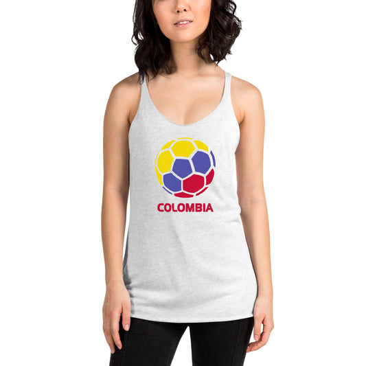 Colombia National Soccer Team Football Pride Country Flag Women's Racerback Tank Top