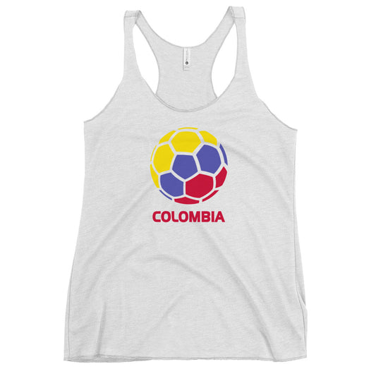 Colombia National Soccer Team Football Pride Country Flag Women's Racerback Tank Top