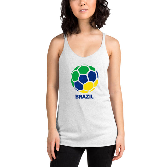 Brazil National Soccer Team Football Pride Country Flag Women's Racerback Tank Top
