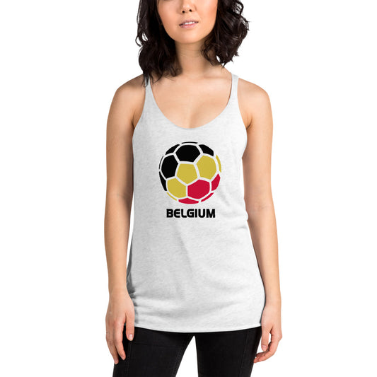Belgium National Soccer Team Football Pride Country Flag Women's Racerback Tank Top