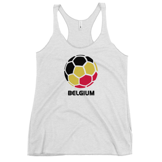 Belgium National Soccer Team Football Pride Country Flag Women's Racerback Tank Top