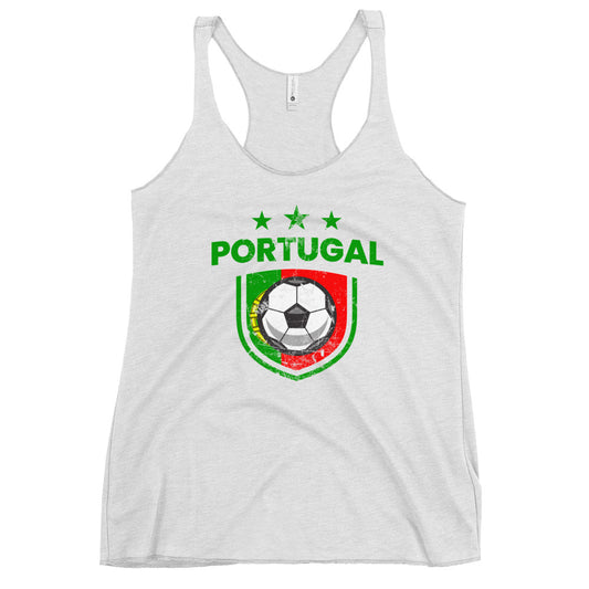 Retro Portugal Soccer Team Football Fan Country Portuguese Flag Women's Racerback Tank Top