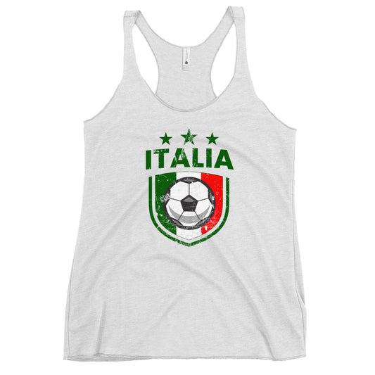 Retro Italy Soccer Team Football Fan Country Italian Italia Flag Women's Racerback Tank Top