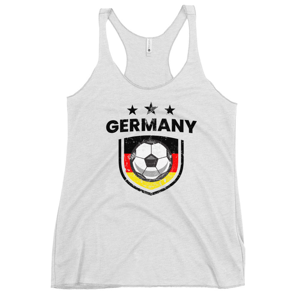 Retro Germany Soccer Team Football Fan Country Deutschland German Flag Women's Racerback Tank Top