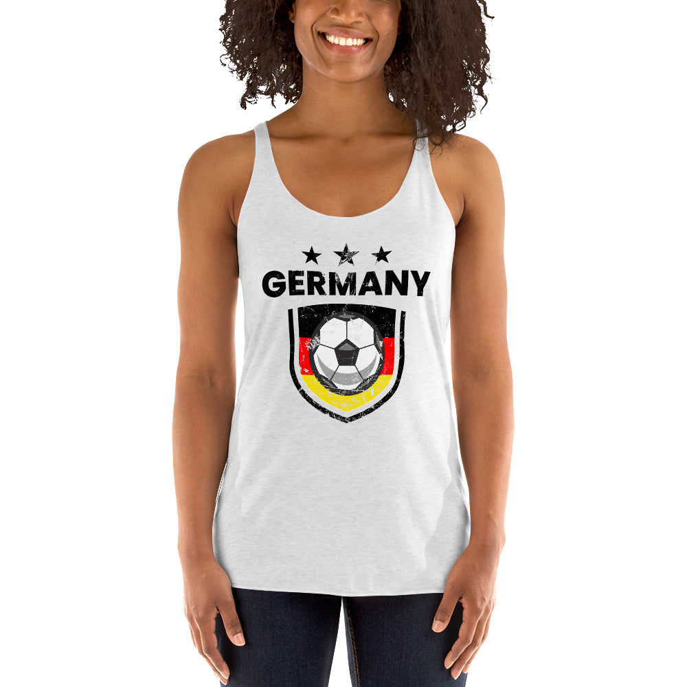 Retro Germany Soccer Team Football Fan Country Deutschland German Flag Women's Racerback Tank Top