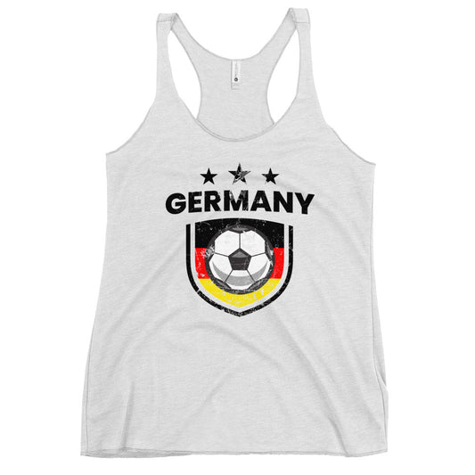 Retro Germany Soccer Team Football Fan Country Deutschland German Flag Women's Racerback Tank Top