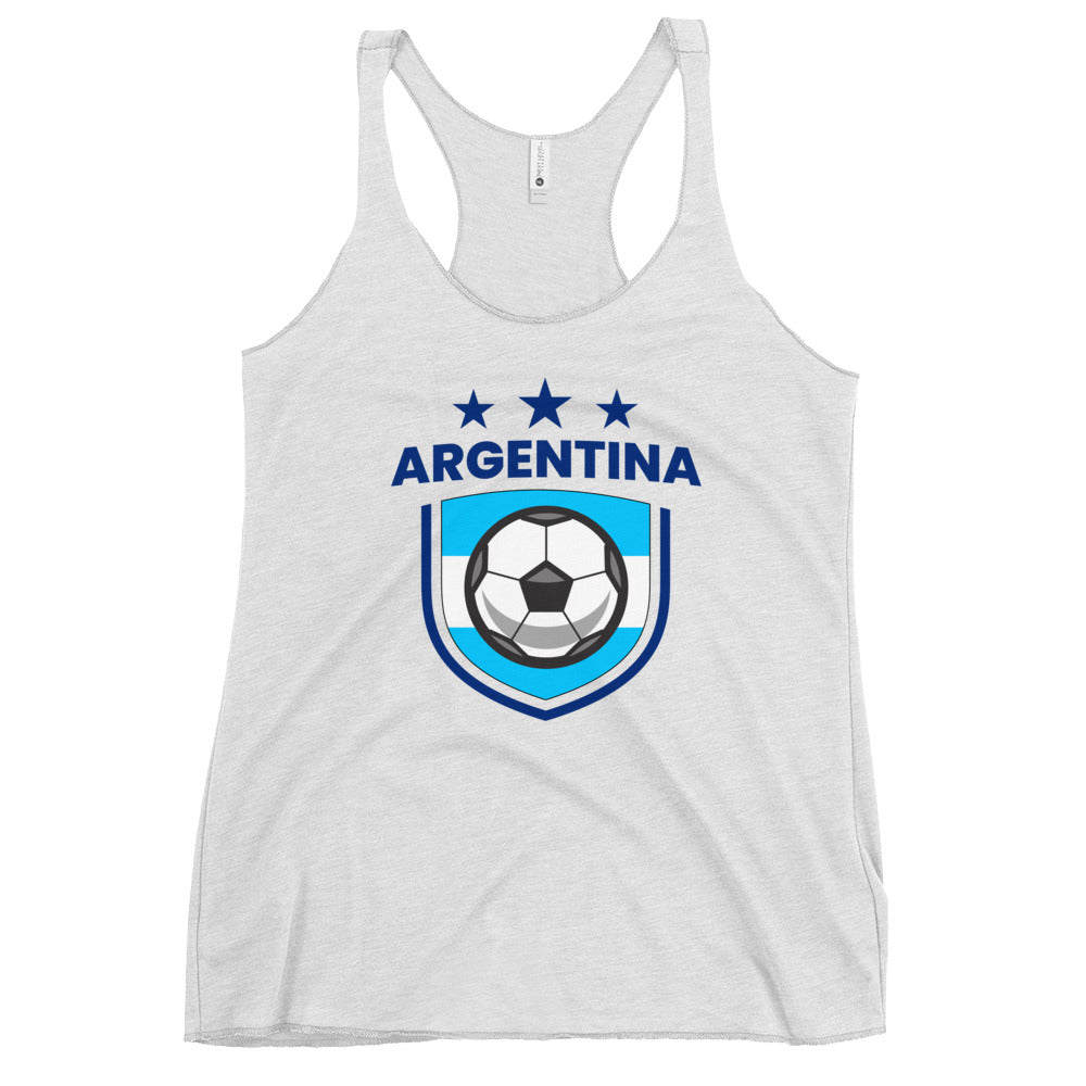 Retro Argentina Soccer Team Football Fan Country Argentinian Flag Women's Racerback Tank Top