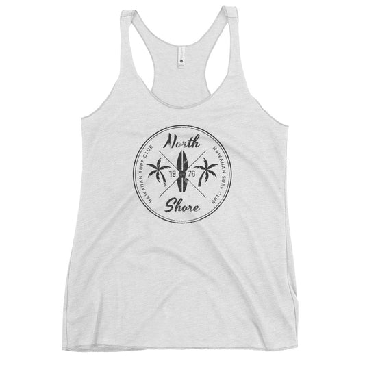 Retro North Shore Oahu Hawaii Surfing Fan Beach Women's Racerback Tank Top