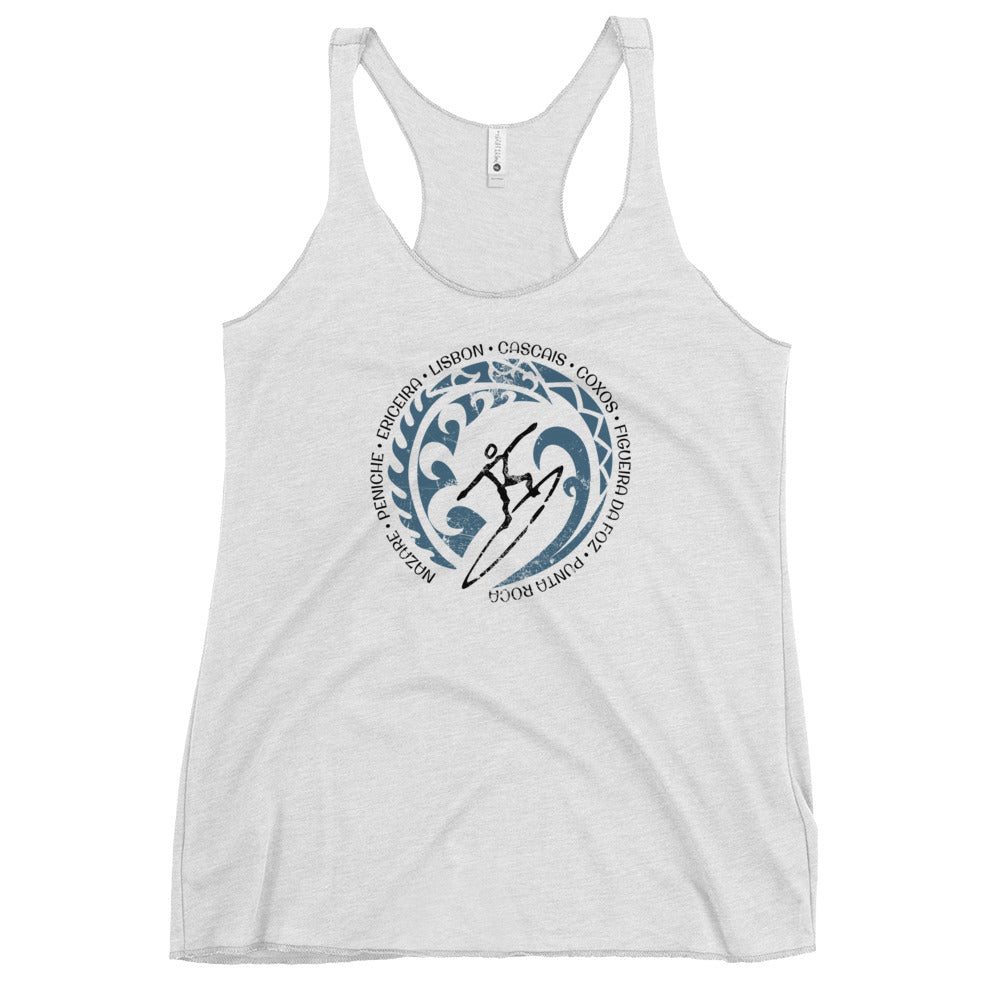 Cool Portugal Surf Surfing Fan Women's Racerback Tank Top