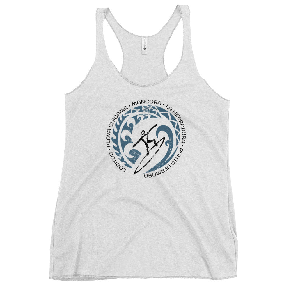 Cool Peru Surf Surfing Fan Women's Racerback Tank Top