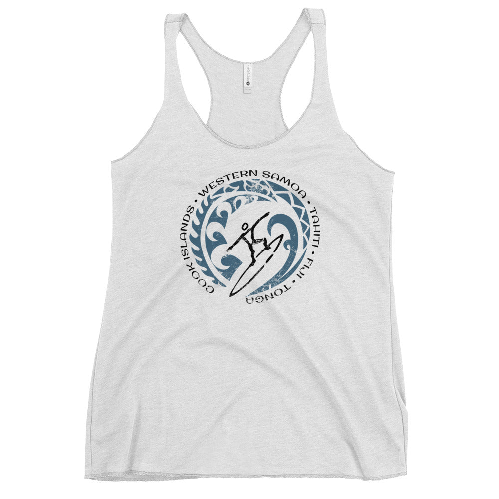 Cool Pacific Islands Surf Surfing Fan Women's Racerback Tank Top