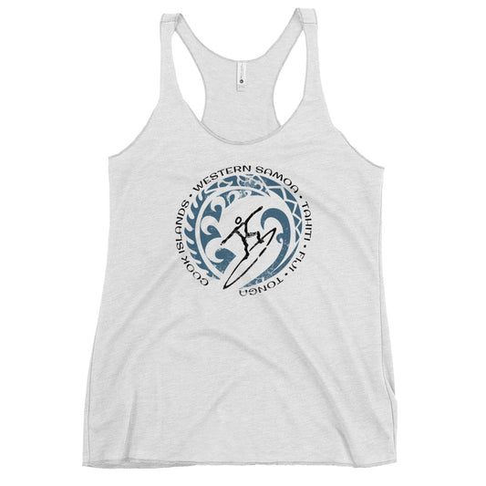 Cool Pacific Islands Surf Surfing Fan Women's Racerback Tank Top