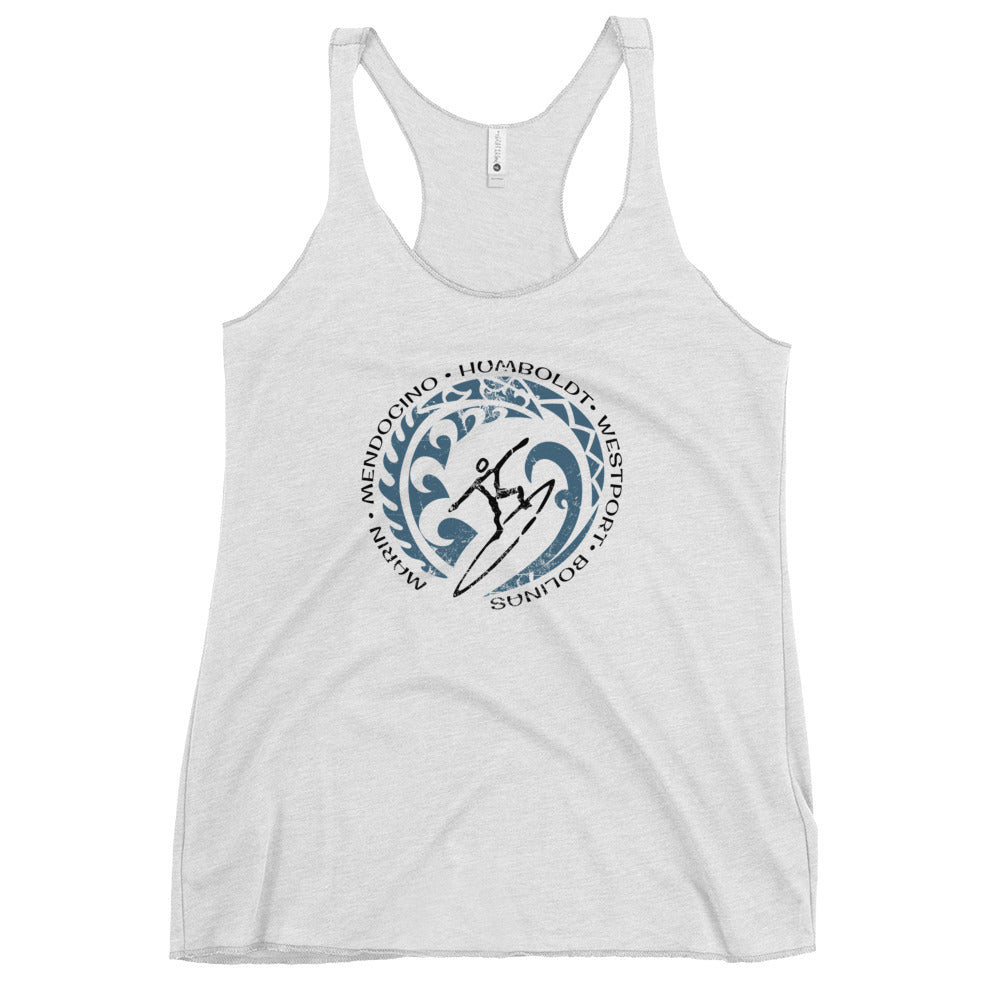 Cool Northern California Surf Surfing Fan Women's Racerback Tank Top