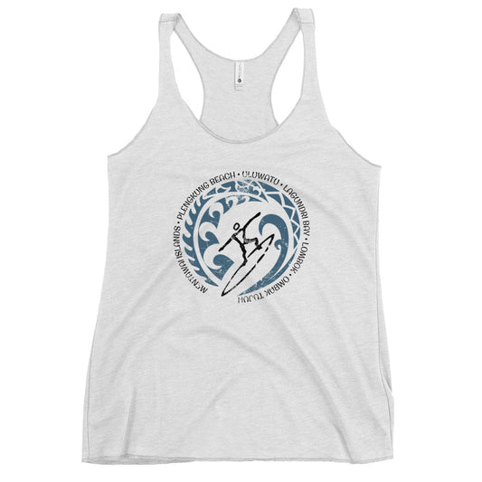 Cool Indonesia Surf Surfing Fan Women's Racerback Tank Top