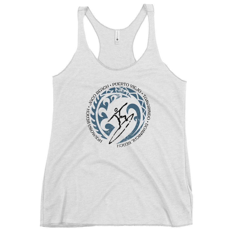 Cool Costa Rica Surf Surfing Fan Women's Racerback Tank Top