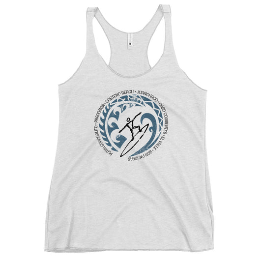 Cool Colombia Surf Surfing Fan Women's Racerback Tank Top