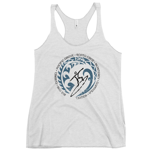 Cool Carmel Santa Cruz California Norcal Surf Surfing Fan Women's Racerback Tank Top