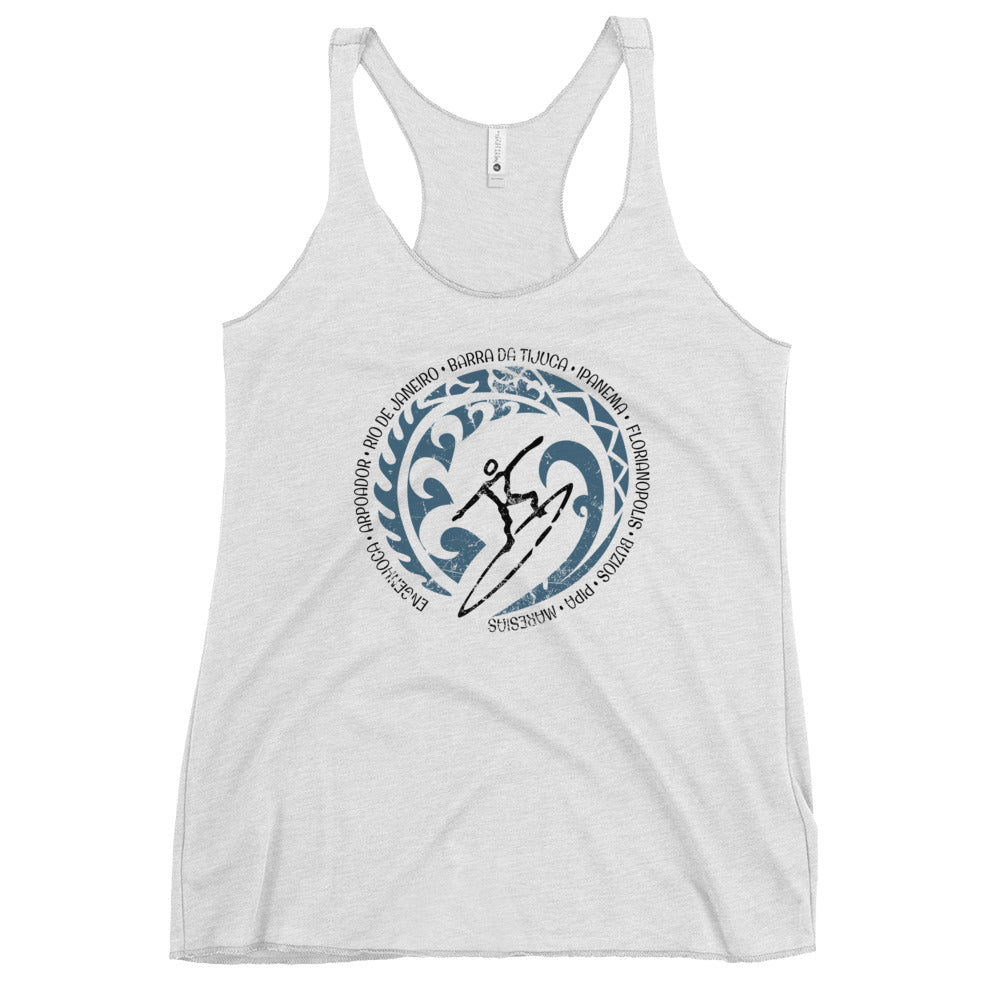 Cool Brazil Surf Surfing Fan Women's Racerback Tank Top