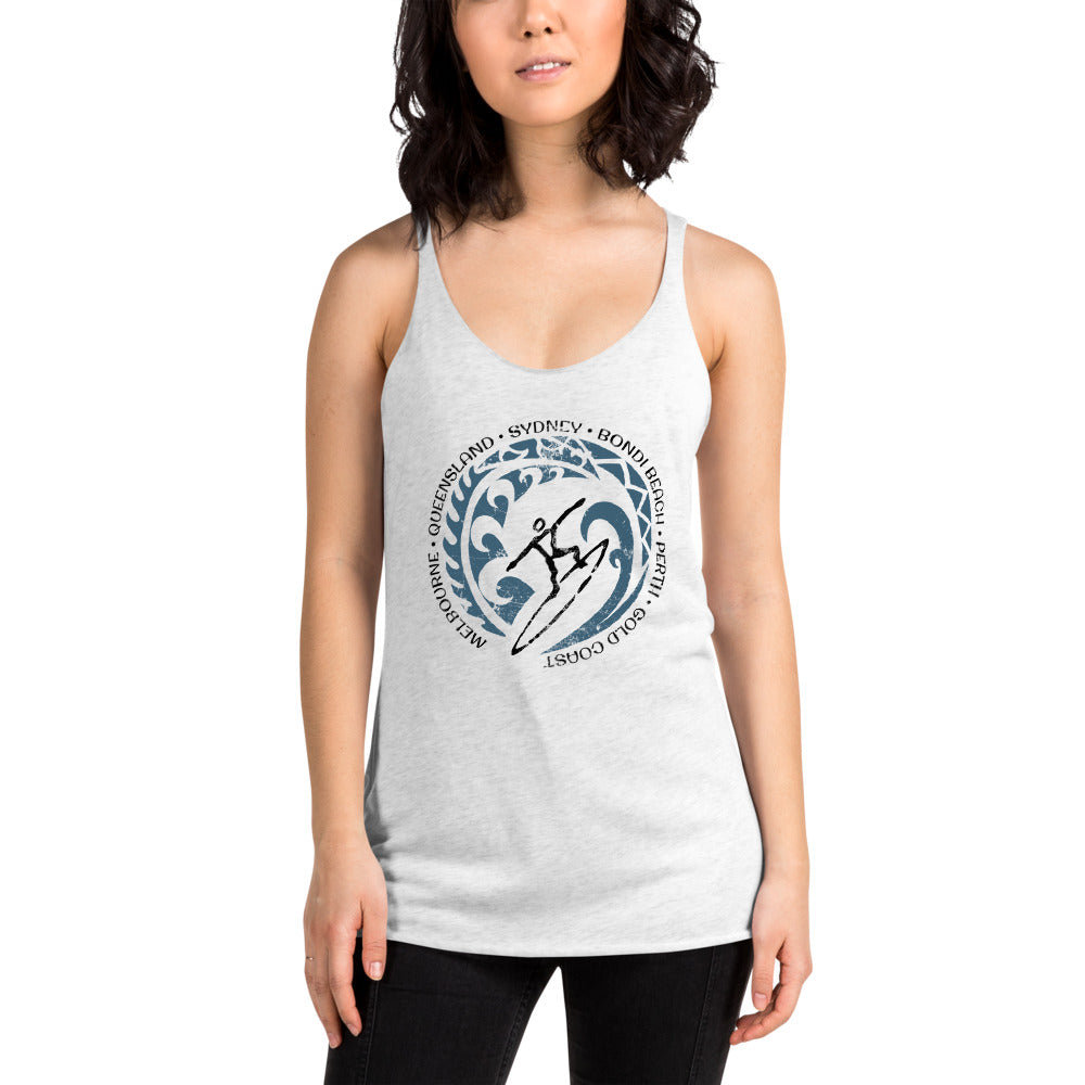 Cool Australia Surf Surfing Fan Women's Racerback Tank Top