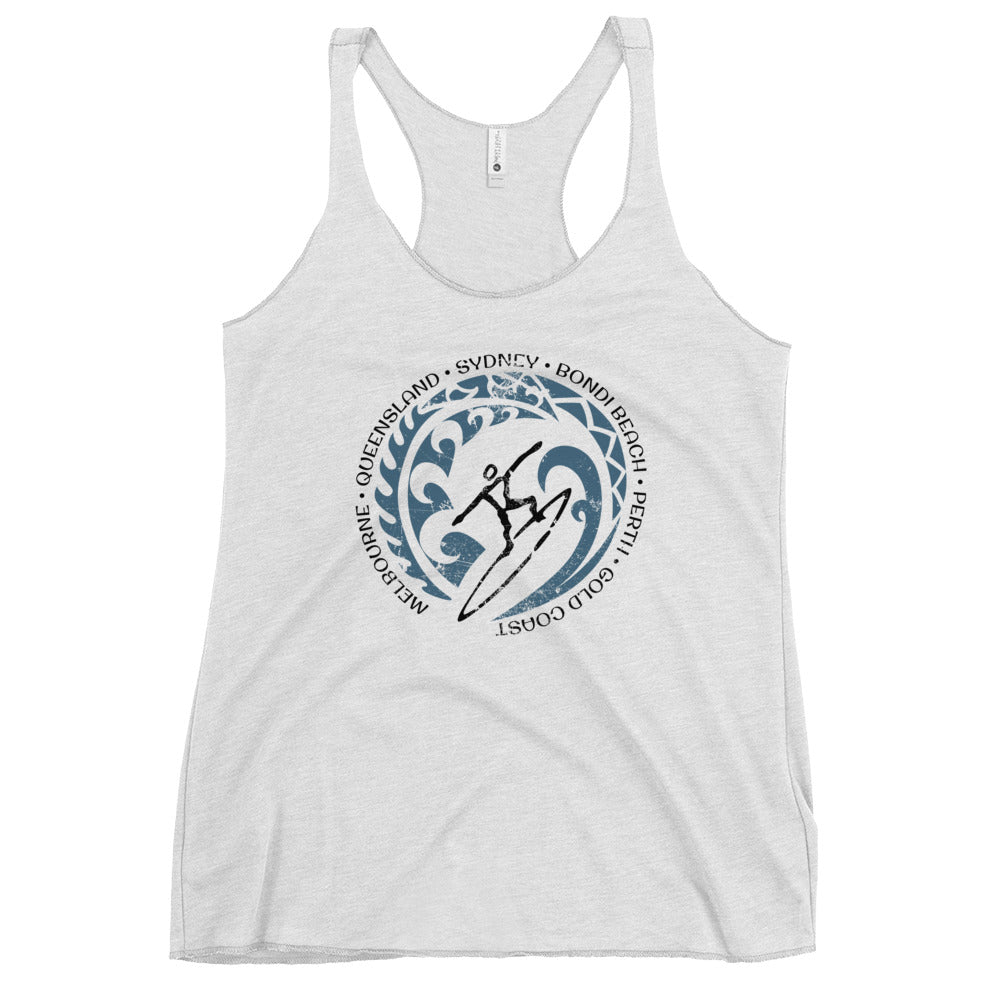 Cool Australia Surf Surfing Fan Women's Racerback Tank Top