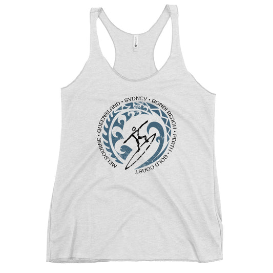 Cool Australia Surf Surfing Fan Women's Racerback Tank Top