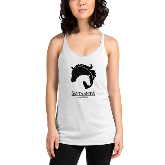 Cool Santa Anita California Horse Racing Track Derby Fan Women's Racerback Tank Top