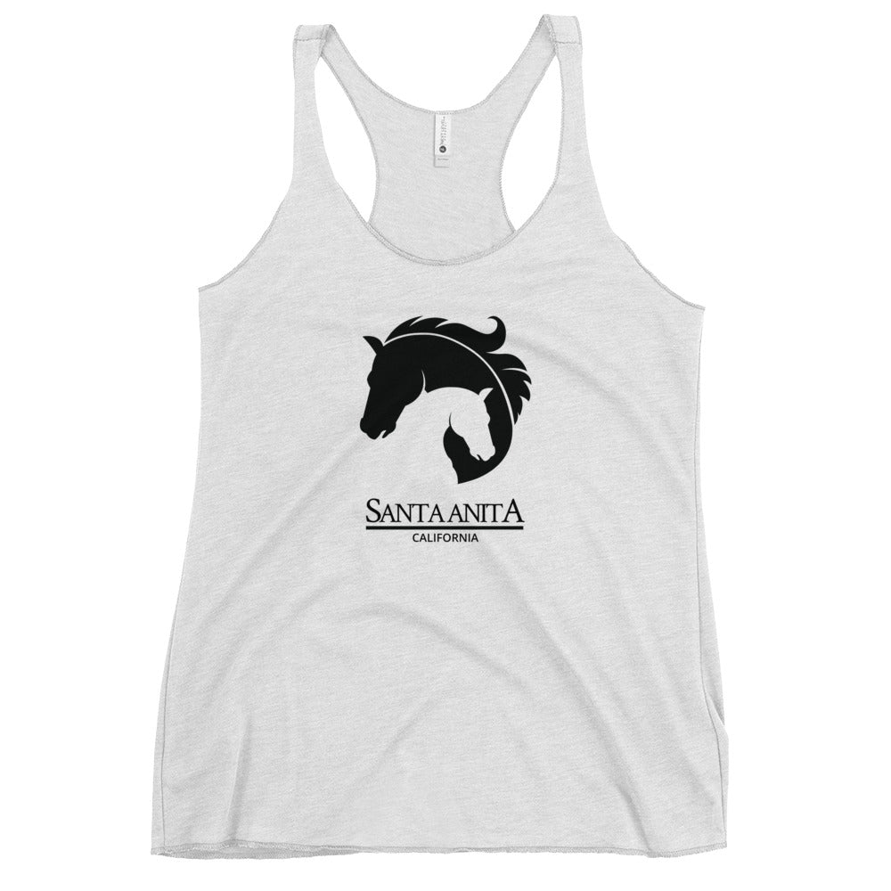 Cool Santa Anita California Horse Racing Track Derby Fan Women's Racerback Tank Top