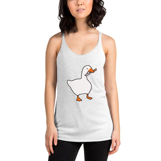 Funny Untitled Goose Gamer Video Game Fan Women's Racerback Tank Top