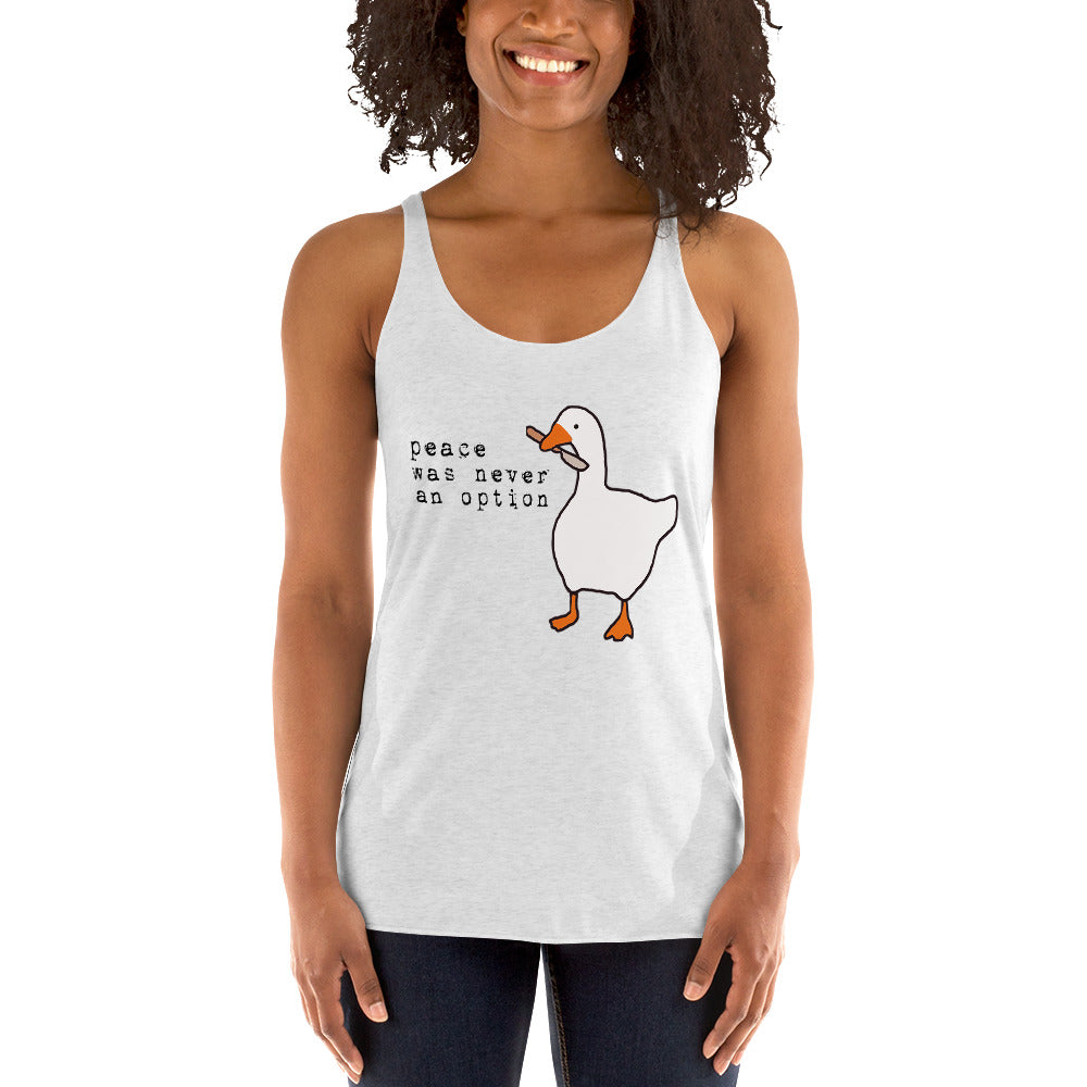 Untitled Goose Funny Slogan Gamer Video Game Fan Women's Racerback Tank Top