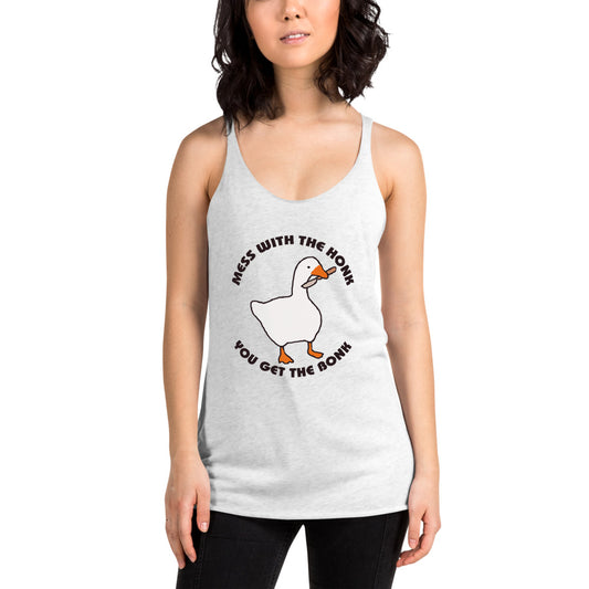 Untitled Goose Funny Slogan Gamer Video Game Fan Women's Racerback Tank Top