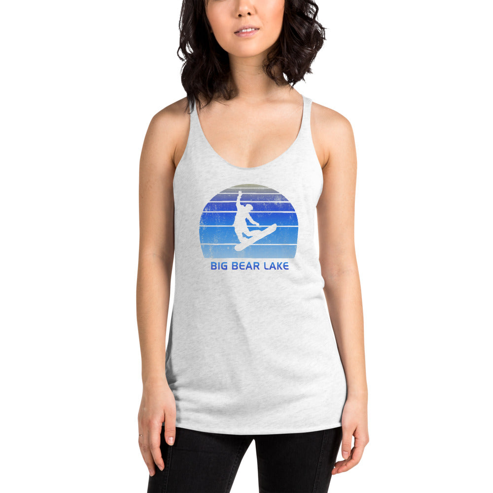 Retro Big Bear Lake California Snowboarding Fan Women's Racerback Tank Top