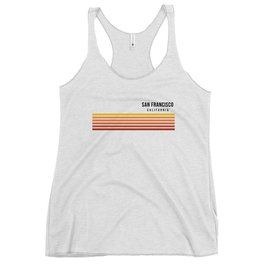 Retro San Francisco California Vacation Stripes Women's Racerback Tank Top