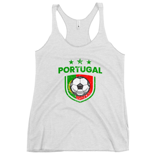 Retro Portugal Soccer Team Football Fan Country Portuguese Flag Women's Racerback Tank Top