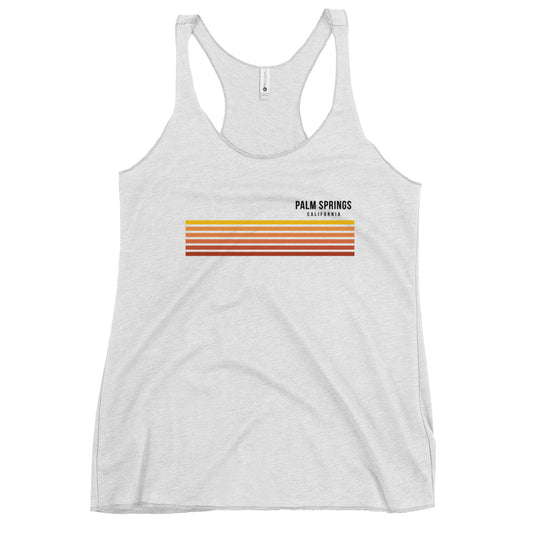 Retro Palm Springs California Vacation Stripes Women's Racerback Tank Top