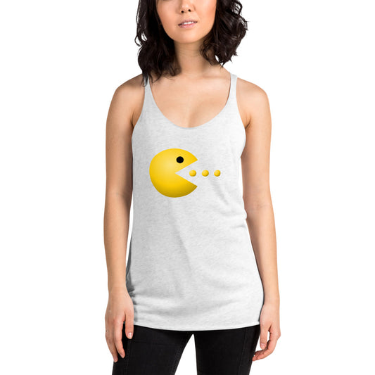 Retro Old School Video Game Fan Arcade Pac Man Gamer Women's Racerback Tank Top