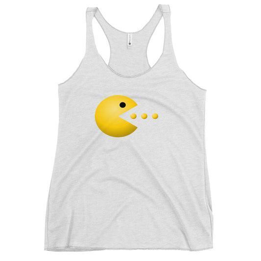Retro Old School Video Game Fan Arcade Pac Man Gamer Women's Racerback Tank Top