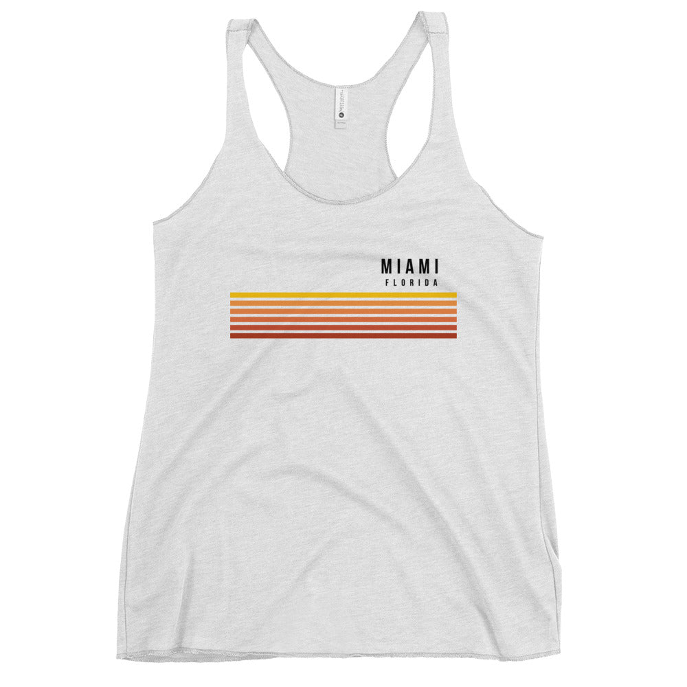 Retro Miami Florida Vacation Stripes Women's Racerback Tank Top