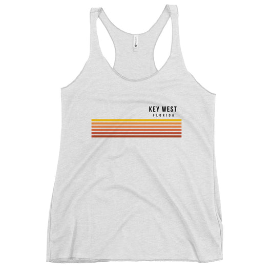 Retro Key West Florida Vacation Stripes Women's Racerback Tank Top