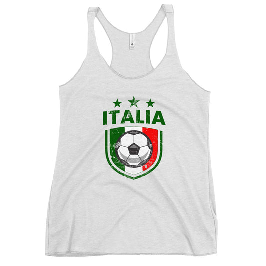 Retro Italy Soccer Team Football Fan Country Italian Italia Flag Women's Racerback Tank Top