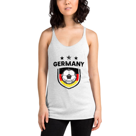 Retro Germany Soccer Team Football Fan Country Deutschland German Flag Women's Racerback Tank Top