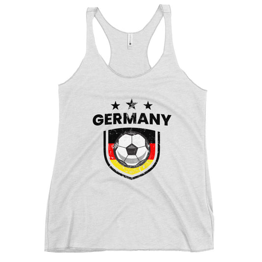 Retro Germany Soccer Team Football Fan Country Deutschland German Flag Women's Racerback Tank Top