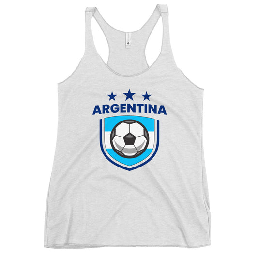 Retro Argentina Soccer Team Football Fan Country Argentinian Flag Women's Racerback Tank Top