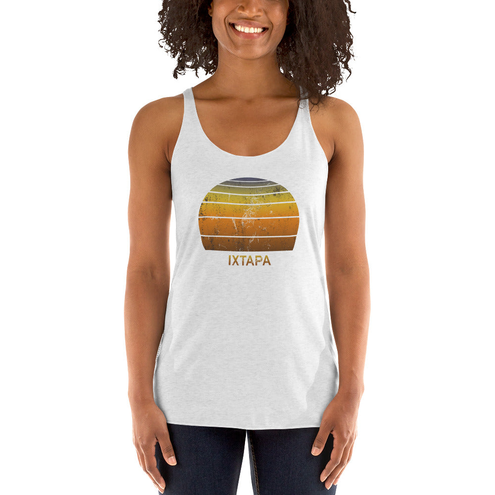 Retro Ixtapa Mexico Mexican Beach Vacation Souvenir Women's Racerback Tank Top