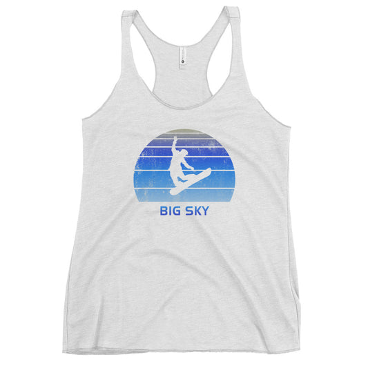 Retro Big Sky Montana Snowboarding Fan Women's Racerback Tank Top